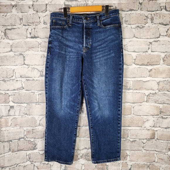 Banana Republic High Rise Straight Button Fly Ankle Cropped Jeans Size 29 - Picture 4 of 16